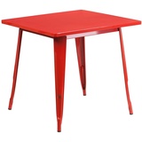 Flash Furniture Felix Tisch für Innen- und Außenbereich, 80 cm, quadratisch, Rot