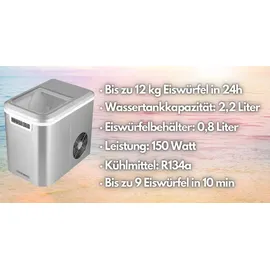 Steinborg Eiswürfelmaschine Ice Cube Maker 2,2 Liter Fassungsvermögen