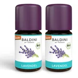 Baldini Bio Lavendelöl 2 x 5ml - 100% Naturreines Ätherisches Öl - Lebensmittelqualität - Vegan - für Speisen, Getränke & Aroma Diffuser - aus Italien