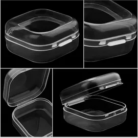 Belle Vous Kleine Aufbewahrungsbox Plastik Transparent mit Deckel zum Klappen (36er Set) – 3,5 x 3,5 x 2 cm - Mini Plastik Boxen für Kleine Perlen, - Transparent