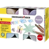 Eberhard Faber Faber, Künstlerfarbe + Bastelfarbe, Fingerfarben 6x 40ml Pastell (Mehrfarbig, 40 ml)