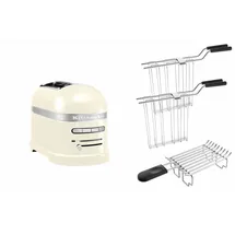 KitchenAid Paket 2, 2-Scheiben Toaster Artisan 5KMT2204, Farbe:Crème