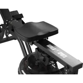 Gorilla Sports GORILLA SPORTS® Wasserrudergerät - mit LCD-Display, Wasserwiderstand, kugelgelagerter Sitz, Transportrollen, bis 150 kg belastbar,