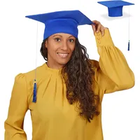 Relaxdays Doktorhut, 2er Set, Absolventenhut mit Quaste, für Abitur,