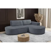 Modernes L-förmiges Designer-Ecksofa Modena Soft Dunkelgrau Rechts