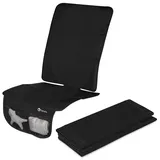 lionelo Sikker Unterlage für einen Autokindersitz, wasserdichte rutschfeste Unterlage, Beständig Gegen Druckspuren Verstellbare Befestigungsgurte ISOFIX Geeignete Unterlage, 2 Taschen