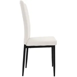 ML-Design Esszimmerstühle 4Er Set Küchenstühle mit Samt-Bezug Weiß