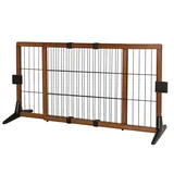 LIONTO Hundeschutzgitter längenverstellbar 50 cm Braun/Schwarz