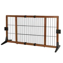 LIONTO Hundeschutzgitter längenverstellbar 50 cm Braun/Schwarz