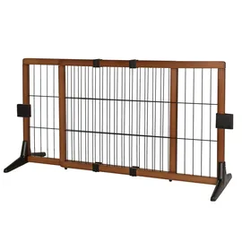 LIONTO Hundeschutzgitter längenverstellbar 50 cm Braun/Schwarz