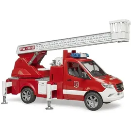 Bruder 02673 Sprinter Feuerwehr mit Drehleiter, Pumpe und Light + Sound Mod