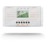 SolaMr 30A Solarladeregler 12V/24V Automatische Erkennung der Spannung Solarpanel-Intelligenzregler mit LCD Display und USB-Anschluss - M30