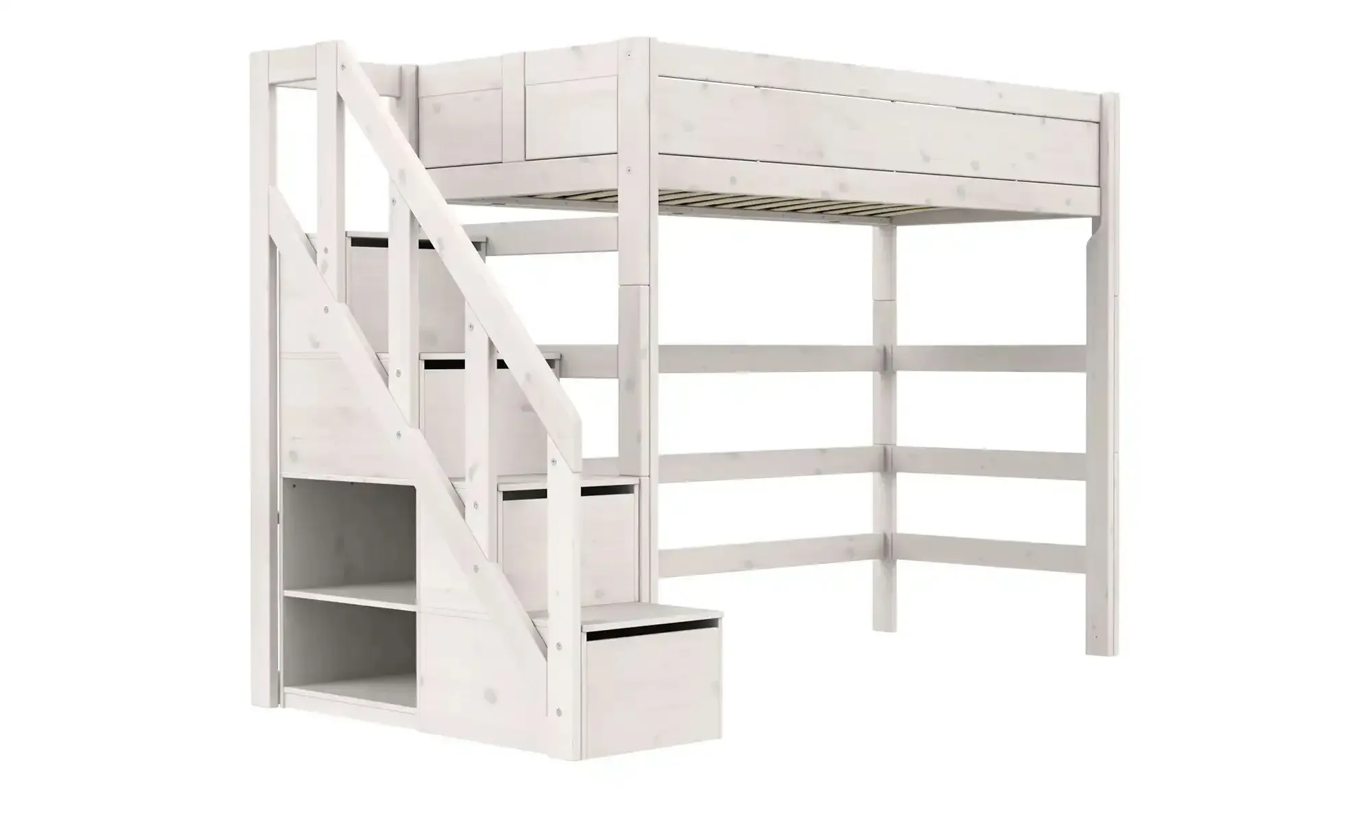 Lifetime Hochbett mit Treppe  Basis , weiß , Maße (cm): B: 257 H: 177 T: 132.0