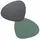 Lind DNA LindDNA Curve Tischset Leder, Anthrazit/Pastellgrün, 37 x 44 cm