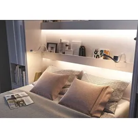 yourhouse24 Wandklappbett Bed Concept 180x200 Schrankbett Vertikal Wandbett Gästebett Weiß - Weiß