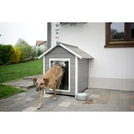 Kerbl Hundehütte Hendry 101 x 98 x 88 cm Holz/Kunststoff Grau/Weiß