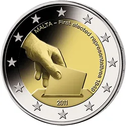 2 Euro Gedenkmünze "Wahl der ersten Volksvertreter" 2011 aus Malta