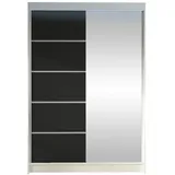 Mirjan24 Schiebetürenschrank Lino III 120 x 200 x 58 cm Schwarz/Weiß