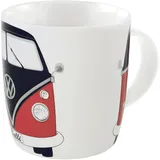 VW Collection - Volkswagen Große Keramik Kaffee-Tee-Cappuccino-Tasse-Becher-Haferl im T1 Bus Design (Bus Front/Rot & Schwarz)