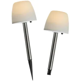 MARELIDA Solarleuchte Kunststoff H: 28 cm 2er Set weiß