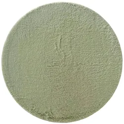 como Hochflorteppich  Bunny , grün , Synthetische Fasern Ø: 120