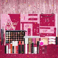 Beauty Makeup Adventskalender 2024 | 24-Tage Make-up Set Adventskalender für Frauen | Schönheits Christmas Vacation Countdown-Kalender | Lippenst... - Rosa