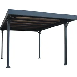 Einzelcarport PALRAM - CANOPIA "Palma 5000", grau, B/H/T: 298cm x 204cm x 497cm, Carports, inkl. Regenrinnen und Bodenverankerungen