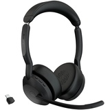 JABRA Evolve2 55 - schnurloses Stereo-Headset mit Jabra Air Comfort - Mikrofone mit Geräuschunterdrückung und ANC - für MS Teams zertifiziert, mit anderen Plattformen kompatibel - Schwarz