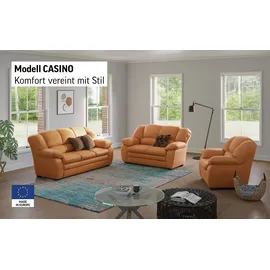 Cotta Polstergarnitur COTTA "Casino, Sofa Set, 3-2-1 Sitzer, Wohnzimmer Garnitur", braun, H:88cm T:92cm, Sitzmöbel-Sets, Sessel, 2-Sitzer, 2,5-Sitzer, hohe Rückenlehne