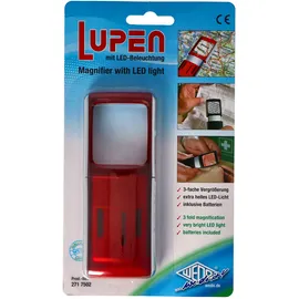 Wedo Lupe eckig beleuchtet rot