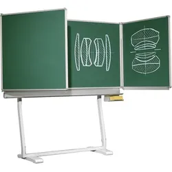 Freistehende Klapptafel aus Stahl, Serie KLST, grün