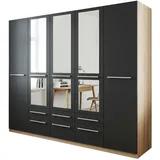 Priess Wäscheschrank Barcelona 230 x 193 x 54 cm Braun/Schwarz