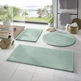 Taracarpet Badematte Fiona rutschfest waschbar Badezimmerteppich sehr weich und als Set kombinierbar Uni Mint 080 cm rund