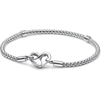 Pandora Infinity Herzverschluss Charm-Armband Silber 592453C00-23 Größe 23 cm