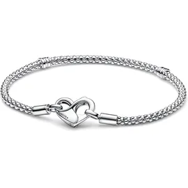 Pandora Infinity Herzverschluss Charm-Armband Silber 592453C00-23 Größe 23 cm