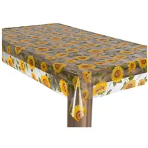 Laro Tischdecke Premium Line 230 x 130 cm Transparent Sonnenblumen Braun