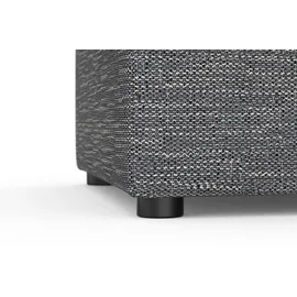 DOMO collection Hocker DOMO COLLECTION "Topper", grau (weiß, grau), B:93cm H:40cm T:69cm, Hocker, Polsterhocker, mit Wellenunterfederung, auf Kunststoffgleitern