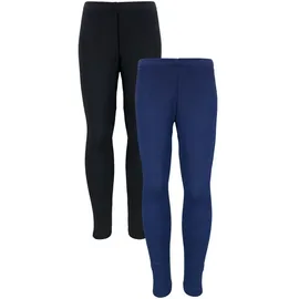TupTam Thermoleggings Mädchen Leggings 2er PACK WinterleggingsThermo Gefüttert Fleece blau|schwarz 128
