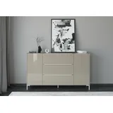 Set One by Musterring Sideboard "Reno", beige (taupe matt lack, glas taupe glanz), B:182cm H:108cm T:42cm, Glas, Holzwerkstoff, SET ONE BY MUSTERRING, Sideboards, Sideboard, Mit Winkelfuß in diversen Farben, 108 cm Höhe & Farbauswahl
