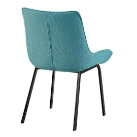 CLP 2er Set Esszimmerstuhl Saranda I Polsterstuhl mit Stoffbezug oder Samtbezug I Küchenstuhl mit schwarzem Metallgestell und Rückenlehne