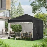 Outsunny Faltpavillon 3 x 3 m inkl. 2 Seitenteile Schwarz