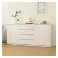VidaXL Beistellschränke 3 Stk. Weiß Massivholz Kiefer