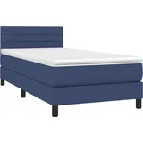 vidaXL Boxspringbett mit Matratze Blau 100x200 cm Stoff - Blau