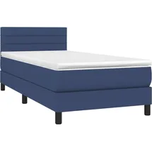 vidaXL Boxspringbett mit Matratze Blau 100x200 cm Stoff - Blau