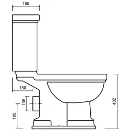Bäder Boutique KLASSICO Nostalgie Stand-Kombi-WC mit WC-Sitz Weiß