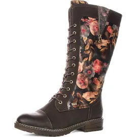 Rieker Damen Stiefel mit Blumenmuster Warmfutter wasserabweisend RiekerTEX 94731, Größe:37 EU,