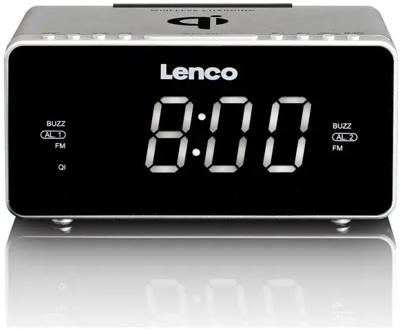 CR-550SI - Stereo FM Clock Radio with USB and Qi Wireless Smartphone charging - Silver - FM - Stereo - Weiß CR-550SI - Stereo FM Clock Radio with USB and Qi Wireless Smartphone charging - Silver - FM - Stereo - Weiß