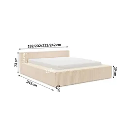 s-style möbel Noord 180 x 200 cm Beige