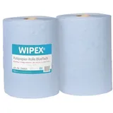 Wipex 2er-Pack Papier-Putztuchrolle »BlueTech« blau 3-lagig 38 x 36 cm (2 x 500 Blatt) blau, 38 cm