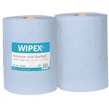 Wipex 2er-Pack Papier-Putztuchrolle »BlueTech« blau 3-lagig 38 x 36 cm (2 x 500 Blatt) blau, 38 cm